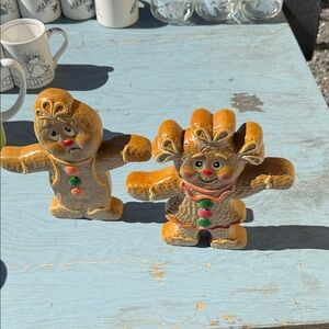 Gingerbread Man and Reindeer Figurines